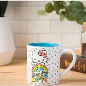 Silver Buffalo Sanrio Hello Kitty Rainbow Glitter Ceramic Mug new!!